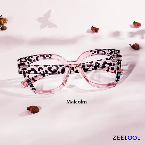 Vista 45 de Zeelool Gafas de luz azul para mujer de moda de tira cuadrada de moda gafas de computadora gafas antifatiga ocular Malcolm JGA000269-22B