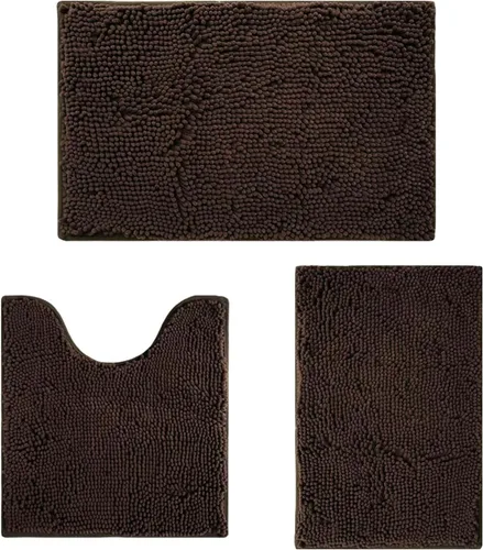 Vista 14 de Juego de alfombras de baño de 2 piezas, súper absorbente suave, gruesa, lavable en lavadora, alfombra de baño de chenilla antideslizante, alfombra