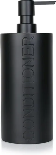 Vista 22 de Paquete de 2 botellas recargables de resina negra mate para champú y gel de baño – Juego de dispensadores de bomba modernos para baño, recipientes