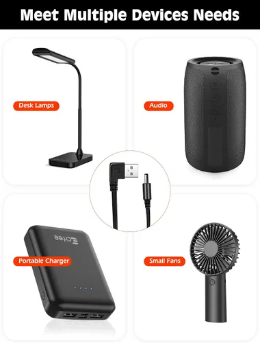 Vista 3 de 1 cable USB corto, cable USB desmontable para ropa calentada, chaqueta, chaleco, suéter, ropa interior térmica, cable de alimentación portátil de 5 V
