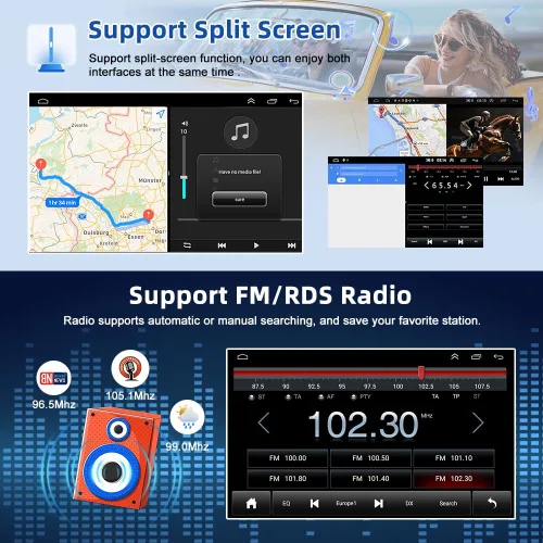 Vista 6 de Estéreo de auto doble DIN para Ford F150 2009-2014 con Carplay inalámbrico Android Auto, pantalla táctil HD de 9 pulgadas 2+32G Android 13 Receptor