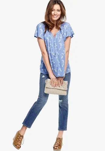 Vista 5 de Ellos Blusa de manga con volantes en tallas grandes para mujer