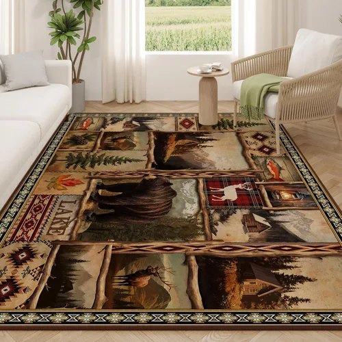 Vista 9 de Alfombra Floral Boho 2x3, Alfombra de Entrada Interior con Flores Coloridas Antideslizante Alfombra Pequeña para Área de Entrada Cocina Baño