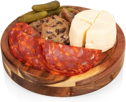 Vista 5 de PICNIC TIME Disney Princess Beauty & the Beast - Juego de tabla de queso brie de acacia y cuchillos, juego de tabla de charcutería, tabla de cortar