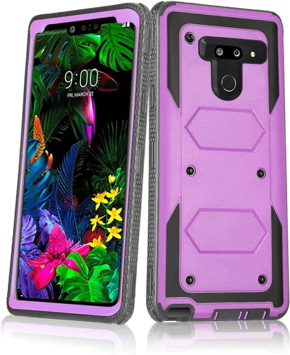 Vista 8 de Asuwish Funda de teléfono para LG G8 ThinQ, híbrida, resistente, a prueba de golpes, a prueba de caídas, cuerpo completo, resistente, teléfono
