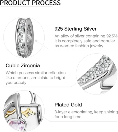 Vista 7 de CHTLOR Crystal Owl,Astronauts Beads,Bee charm,Warm Swan,Halloween Series Charm 925 Sterling Silver Pendant Women's Necklace Bracelet DIY pendant Fit