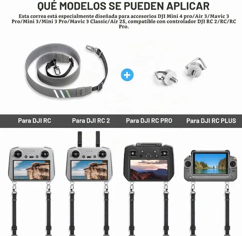 Vista 6 de STARTRC RC2 - Correa para el cuello para DJI Mini 4 Pro, ajustable RC 2/RC Pro/RC Lanyard para DJI Mini 4 Pro/Mini 4K/Air 3S/Mini 3/Mini 3 Pro/Mavic