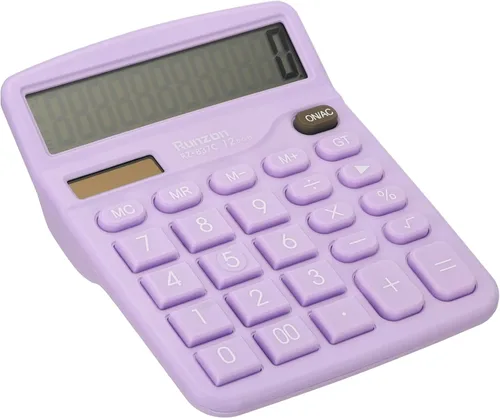 Vista 7 de PATIKIL Calculadora de escritorio, pantalla LCD grande de 12 dígitos, calculadora electrónica, batería solar, doble potencia, para escritorio