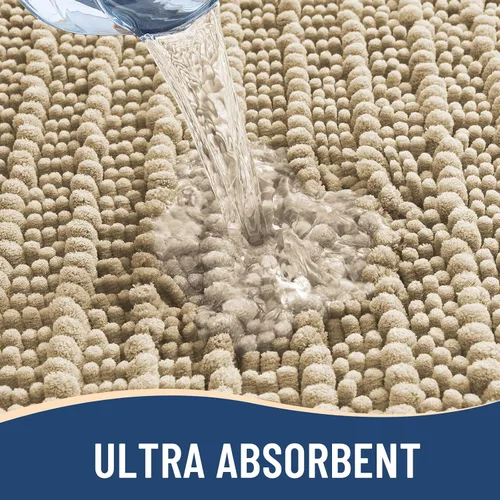 Vista 4 de Arotive - Alfombra de baño de lujo de chenilla, extra suave, gruesa, absorbente, esponjosa, antideslizante, se puede lavar y secar a máquina