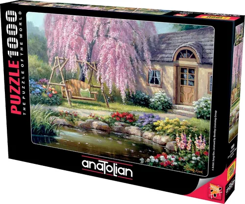 Vista 2 de Anatolian Puzzle - Cabaña de cerezo en flor, rompecabezas de 1000 piezas, #1089