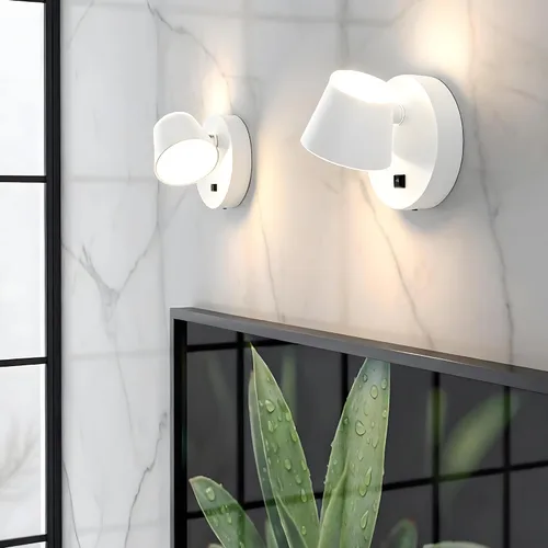 Vista 7 de URSOLA Aplique de pared que funciona con pilas con control remoto, lámpara de pared recargable con batería LED de 9000mAh, 3CCT y ajustable