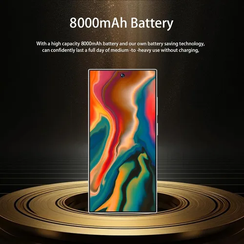 Vista 5 de Teléfono celular I25 Ultra desbloqueado, pantalla FHD+ de 7.2 pulgadas, 8 GB+256 GB, teléfono inteligente con batería de 8000 mAh, S Pen