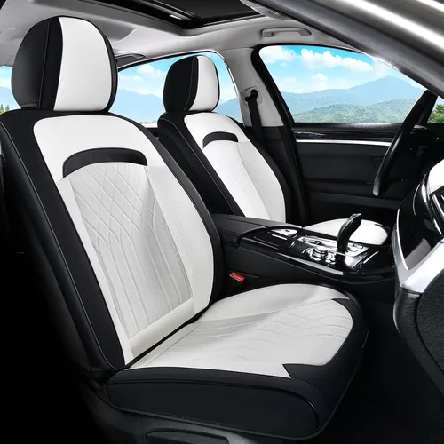 Vista 20 de Fundas de asiento delantero de automóvil, fundas de asiento de cuero para automóviles, protector de asiento de automóvil, impermeable, transpirable