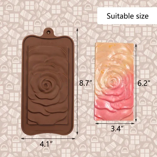 Vista 2 de 6 moldes de silicona para chocolate, moldes de barra de caramelo, moldes de barra de chocolate de silicona antiadherente de grado alimenticio