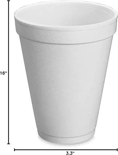 Vista 3 de Concession Essentials Vasos desechables de espuma blanca de 8 oz - Paquete de 100