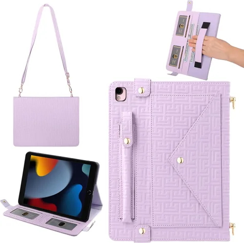 Vista 122 de Funda tipo bolso para iPad mini de 5ª/4ª/3ª/2ª/1ª generación de 7.9 pulgadas, Techcircle funda ligera tipo folio con soporte bandolera con billetera