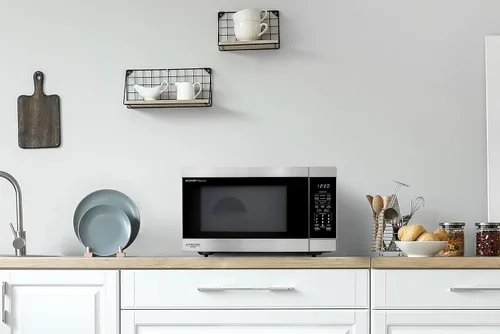 Vista 10 de SHARP Horno microondas para encimera con plato giratorio extraíble de 16.5 pulgadas, 1200 vatios, 2.2 pies cúbicos, acero inoxidable Acero