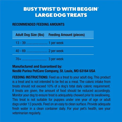 Vista 8 de Purina Busy with Beggin' Twist'd Golosinas de Hueso Masticable para Perros Adultos - (Paquete de 6) Bolsas de 2 ct