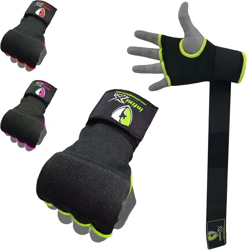 Vista 7 de Guantes interiores de gel para boxeo, vendajes acolchados elásticos debajo de los mitones, envolturas rápidas para niños, hombres y mujeres