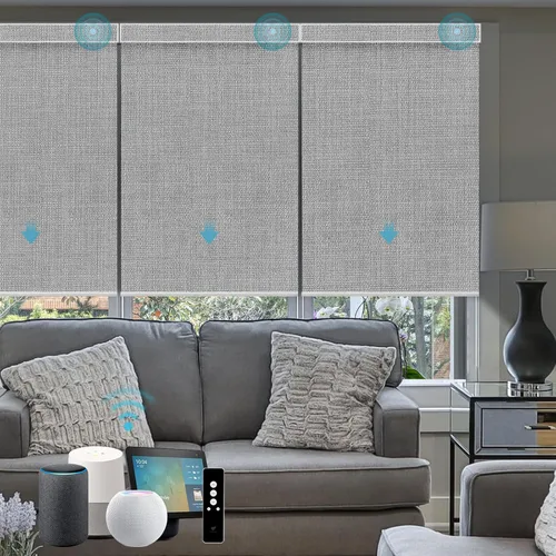 Vista 10 de SmartWings Persianas motorizadas con control remoto para ventanas, persianas enrollables Matter 100% opacas, automáticas, eléctricas inteligentes