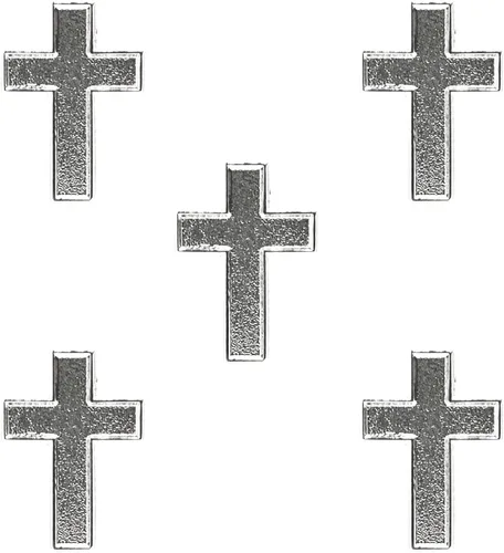 Vista 2 de Chaplain - Broche oficial con diseño de cruz con acabado plateado
