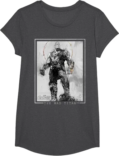 Vista 38 de Marvel Avengers Infinity War Thanos Sketch Graphic Camiseta Negro