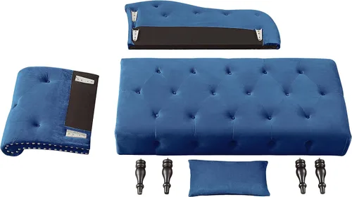 Vista 9 de HomSof Silla moderna de interior con tumbona sin brazos con patas de madera maciza