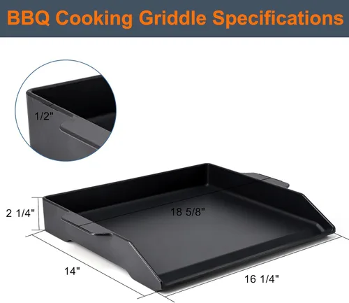 Vista 2 de Criditpid Plancha de hierro fundido para parrilla de gas, parrilla de cocina universal de placa plana para parrillas de carbón/estufas de gas