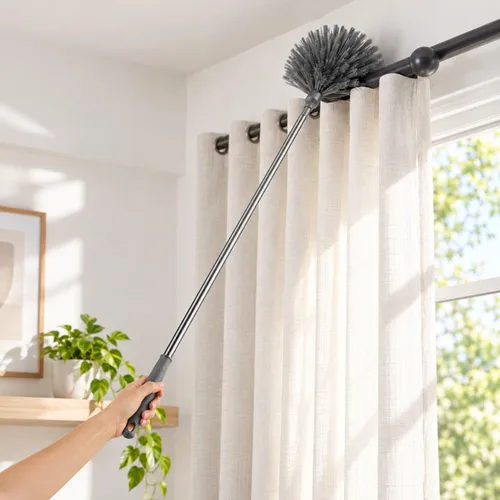 Vista 4 de Plumero de telaraña con poste de extensión, para limpieza de telaraña, gris