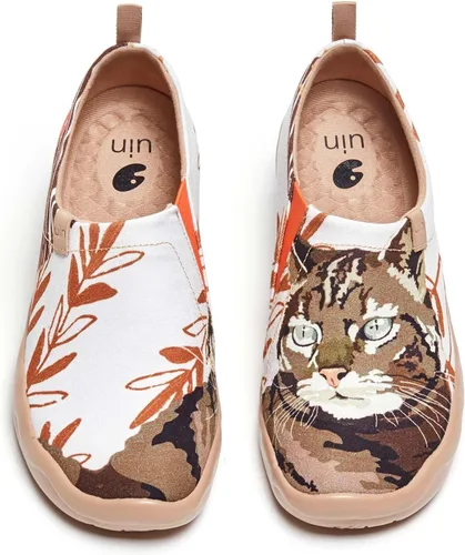 Vista 87 de UIN Mocasines casuales para mujer, de viaje, pintados, para caminar, ligeros, cómodos, de lona, tenis de moda