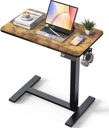 Vista 10 de Mesa eléctrica de 24 x 16 pulgadas, escritorio con ruedas para Blanco