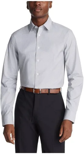 Vista 7 de Calvin Klein Camisa de vestir para hombre, no plancha, elástica, ajustada, a cuadros Acua Multi