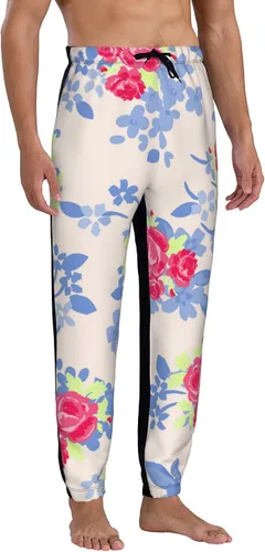 Vista 3 de Men Gray Pink Doodle Animals Sweatpants Joggers Sweatpants Baggy Jogger Pants with Pocket for Men