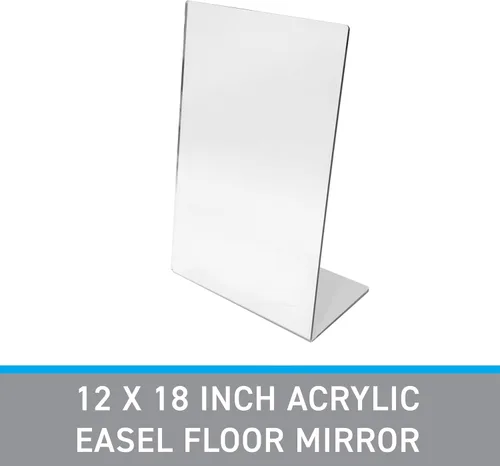 Vista 3 de SSWBasics Espejo de piso de caballete acrílico - 12W x 18 H