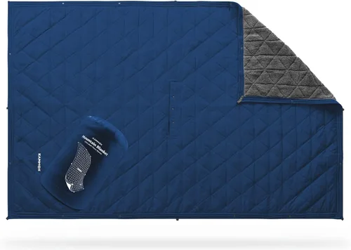 Vista 13 de KAMMOK Manta de montaña – Forro polar ultra afelpado, resistente al agua, portátil, duradera, manta de campamento para interiores y exteriores
