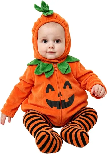 Vista 13 de Calabaza bebé unisex para niños pequeños y bebés, para Halloween Negro