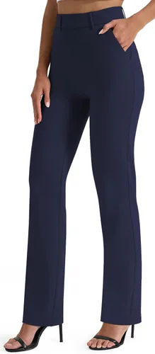 Vista 10 de AFITNE Pantalones de yoga de pierna recta con bolsillos para mujer Negro