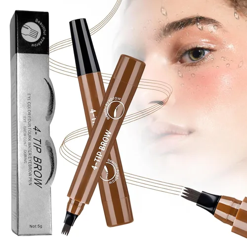Vista 11 de 2 lápices de cejas Microblading para mujer, lápiz de cejas Microblading impermeable mejorado con 4 tenedores, lápices mágicos de cejas mágicos