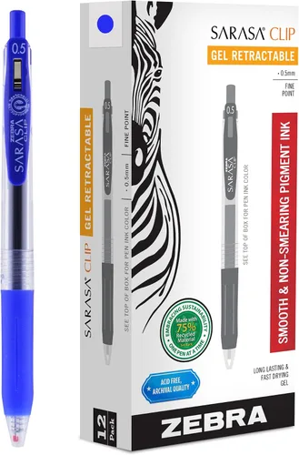 Vista 15 de Zebra Pen Sarasa Clip Decoshine - Bolígrafo de gel retráctil, punta fina de 0.020 in, colores metálicos surtidos, funciona bien en papel oscuro