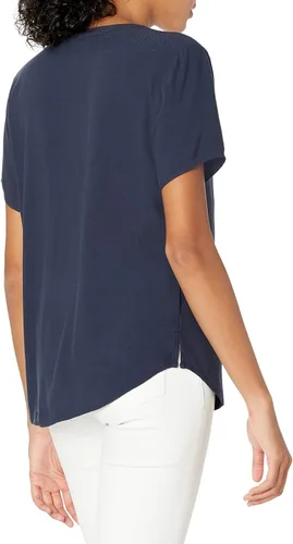 Vista 2 de Tienda Essentials - Blusa tejida de manga corta para mujer