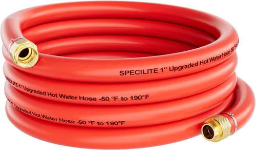 Vista 15 de SPECILITE Manguera de agua de jardín fría/caliente de 1 pulgada, 50 pies, -50 ℉ a 190 ℉, alto flujo de agua, flexible y ligera, tubo de goma