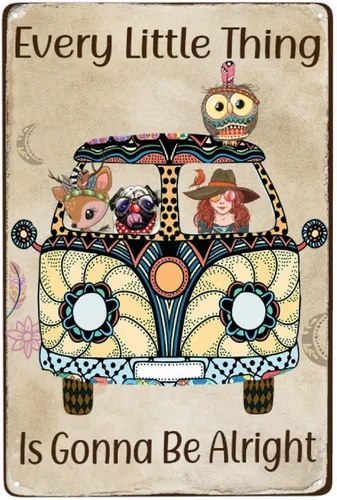 Vista 16 de HORSESBLANKET Cartel de metal de aluminio vintage con huellas de animales, letrero de metal para cafetería, hogar, retro, club, bar, baño, póster