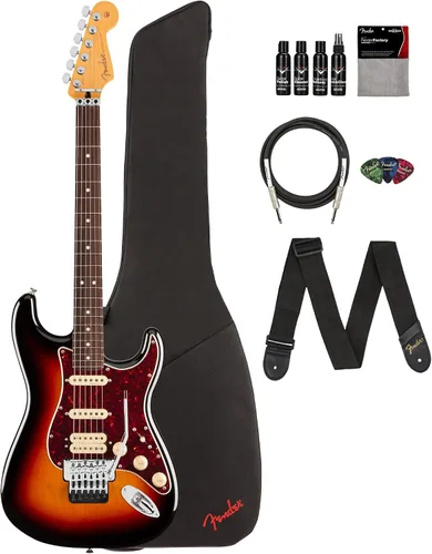 Vista 40 de Fender Player II Modified Stratocaster - Paquete de atardecer con bolsa de concierto, correa, cable, paquete de 3 púas y kit de limpieza de guitarra