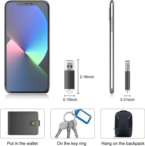 Vista 2 de RAOYI 10 unidades de 1 GB USB Flash Drive 1G Pen Drive USB 2.0 Memory Stick Thumb Drive Negro