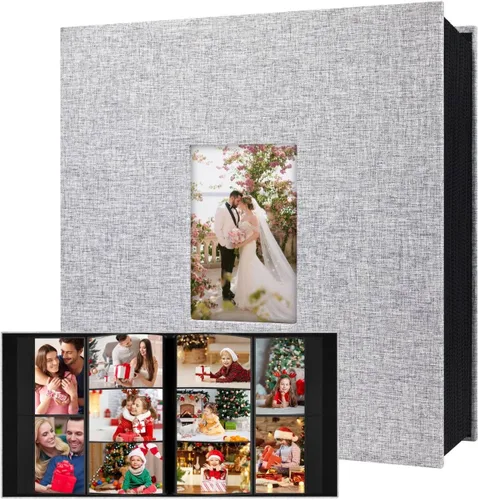 Vista 13 de Aevdor - Álbum de fotos de 4 x 6 pulgadas (10 x 15 cm) con 700 bolsillos, cubierta de cuero, capacidad extragrande para álbumes de fotos familiares