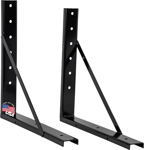 Vista 10 de Buyers Products 1701006B - Soportes de montaje formados y atornillados de acero negro para caja de herramientas debajo del camión, juego de 2, 18 x