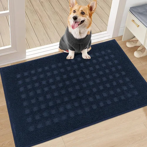 Vista 24 de BEQHAUSE Tapetes para puerta de 20 x 32 pulgadas, tapete antideslizante de punto gofre, de perfil bajo, resistente a la suciedad y absorbente, Beige