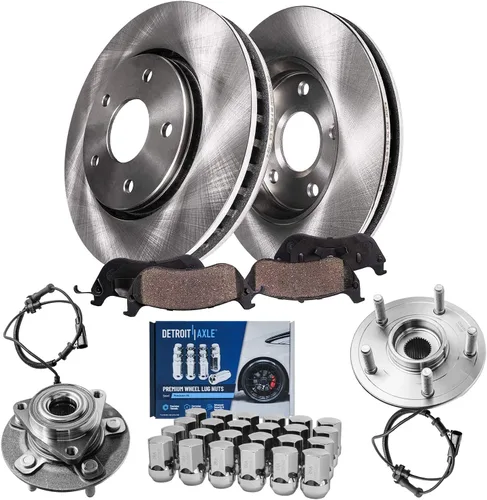 Vista 61 de Detroit Axle - Rotores de freno para Jeep Compass 2015-2022 Renegade 2016-2022 Fiat 500X 2016-2022, 2018, 2019, 2020, 2021. Reemplazo de rotores