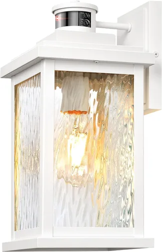 Vista 11 de VIANIS Luces para exteriores con sensor de movimiento, iluminación de anochecer a amanecer para casa, luces de grano de madera para garaje, farol