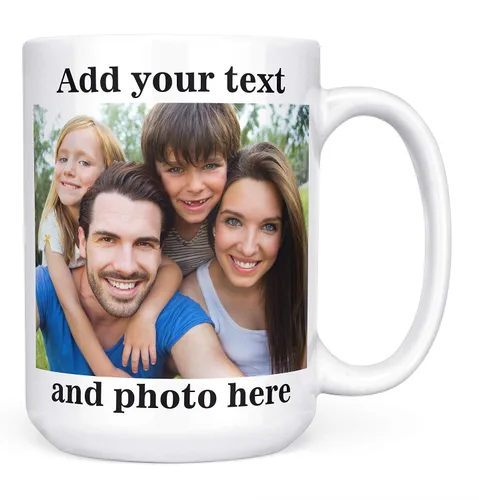Vista 8 de Tazas de café con foto personalizada, 11 onzas, color negro con imagen, texto, regalos personalizados, taza de cerámica personalizada, gran regalo